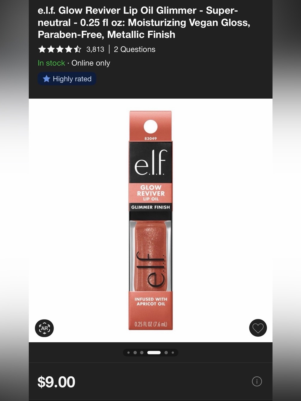5 PACK Of ELF Glow Reviver Lip Oil - Super Neutral